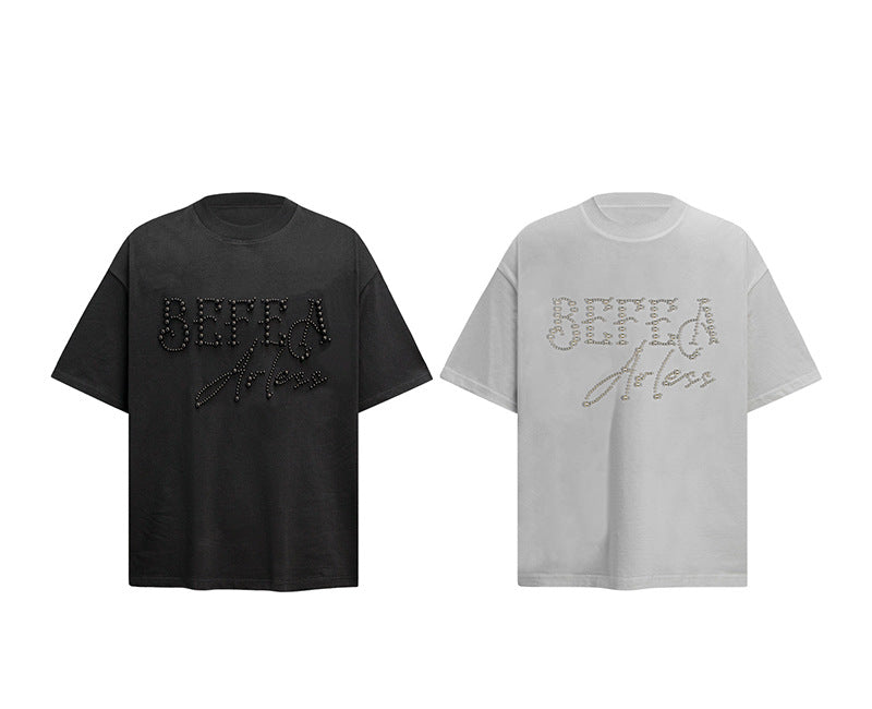 Heavyweight Beads Graphic Oversize Short Sleeve T-Shirt WN26086