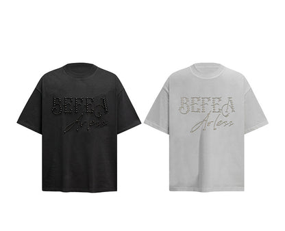 Heavyweight Beads Graphic Oversize Short Sleeve T-Shirt WN26086