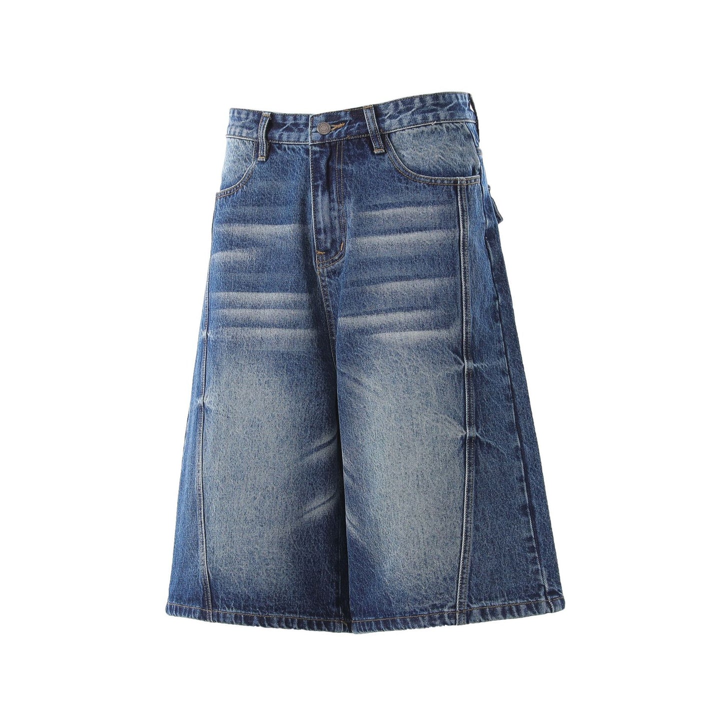 Denim Wash Wide Leg Half Pants WN25644