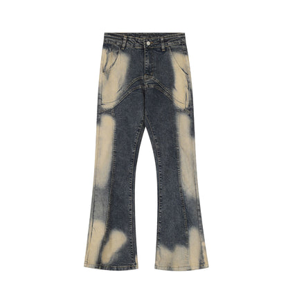 Graffiti Design Micro Flare Denim Jeans WN11058