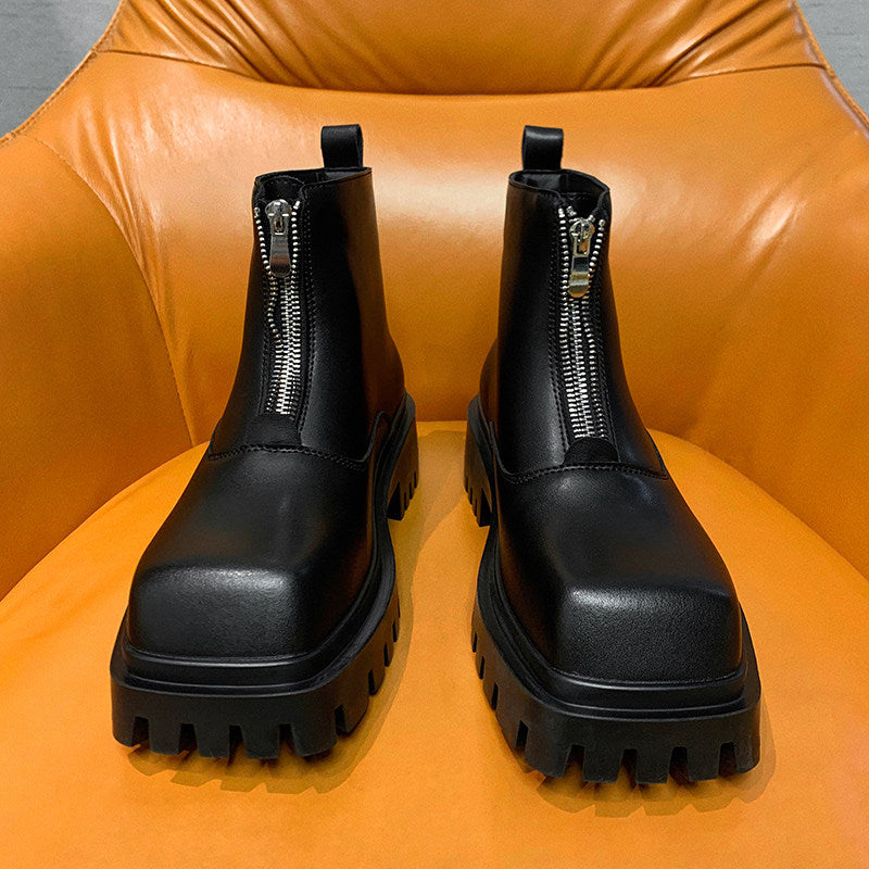 Front Zipper Combat Boots WN25054