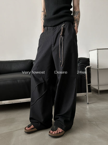 Waist Buckle Hanger Wide Leg Trousers WN8877