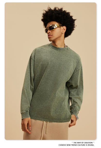 Oversize Washed Long-sleeve t-shirt WN6053