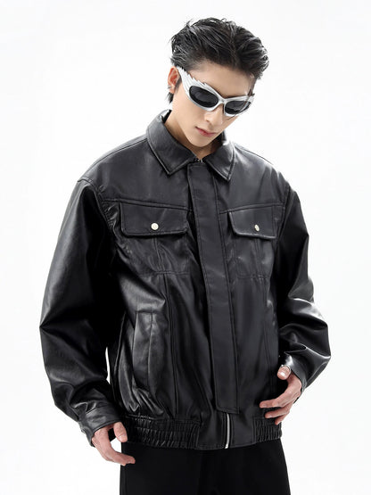 Oversize PU Leather Jacket WN10301