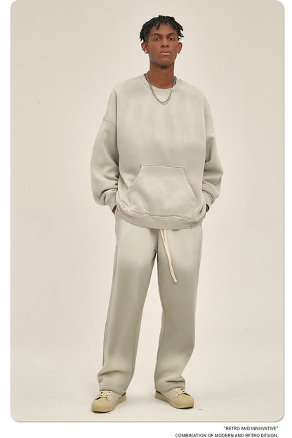 Fleece Lining Spray-dye Damage Oversize Sweatshirt WN9967