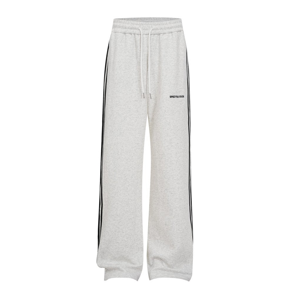 Stripe Zipper Hoodie & Wide Leg Drawstring Sweatpants Setup WN27993