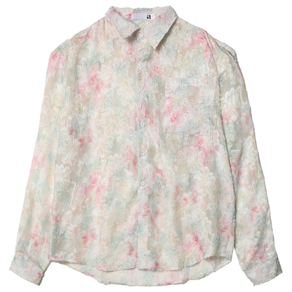3D Floral Print Unisex Long-sleeve Shirt WN4597