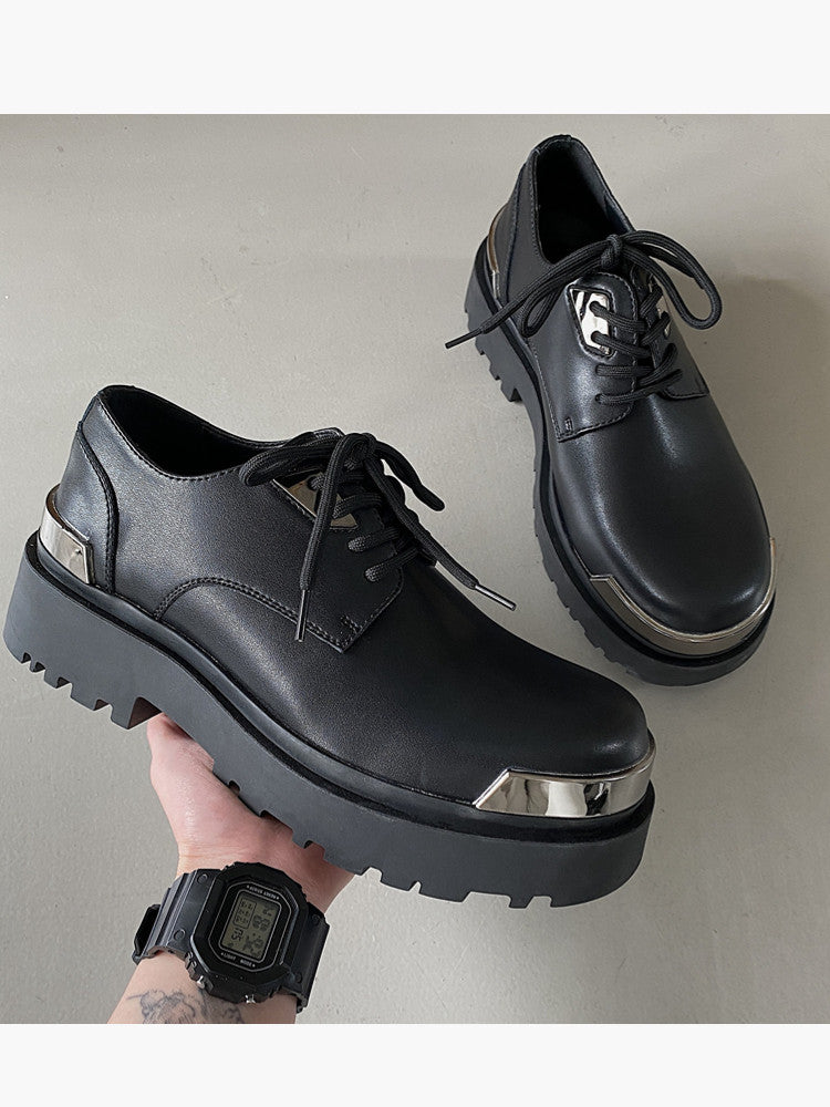 Chunky Platform Metal Toe Lace-Up Shoes WN24529