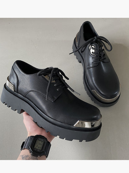 Chunky Platform Metal Toe Lace-Up Shoes WN24529