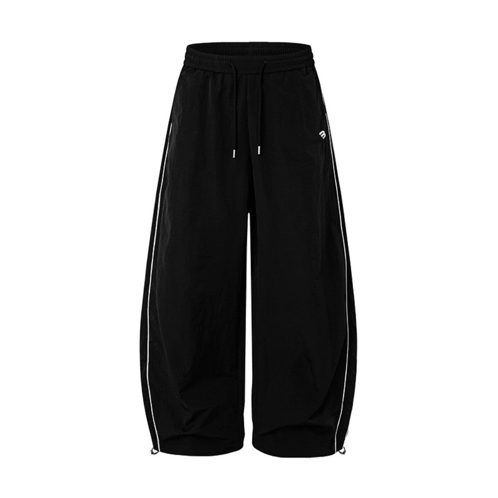 Drawstring Side Stripe Wide Leg Sporty Pants WN27792