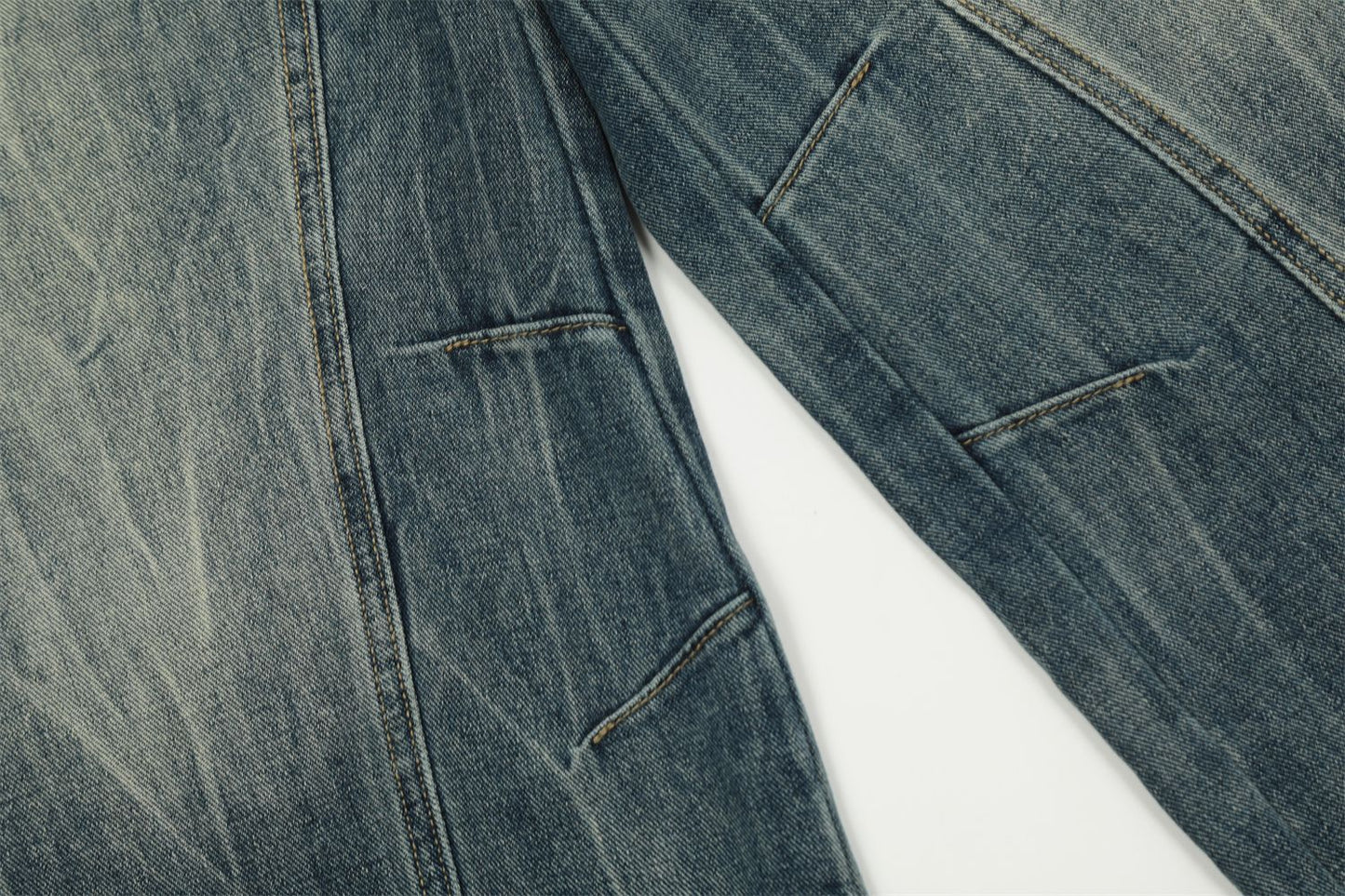 Washed Wide-Leg Straight Denim Jeans WN11486