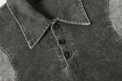 Washed Panel Short Sleeve Polo Shirt WN26783