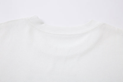 Cross Graphic Print Waffle Long Sleeve T-Shirt WN25984