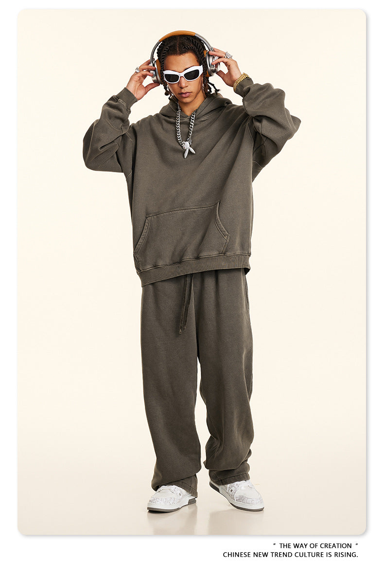 Washed Fleece Lining Oversize Hoodie WN9961