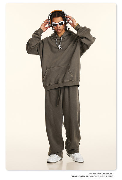 Washed Fleece Lining Oversize Hoodie WN9961