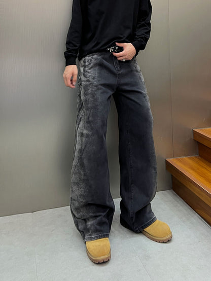 Washed Wide Leg Denim Jeans WN25408