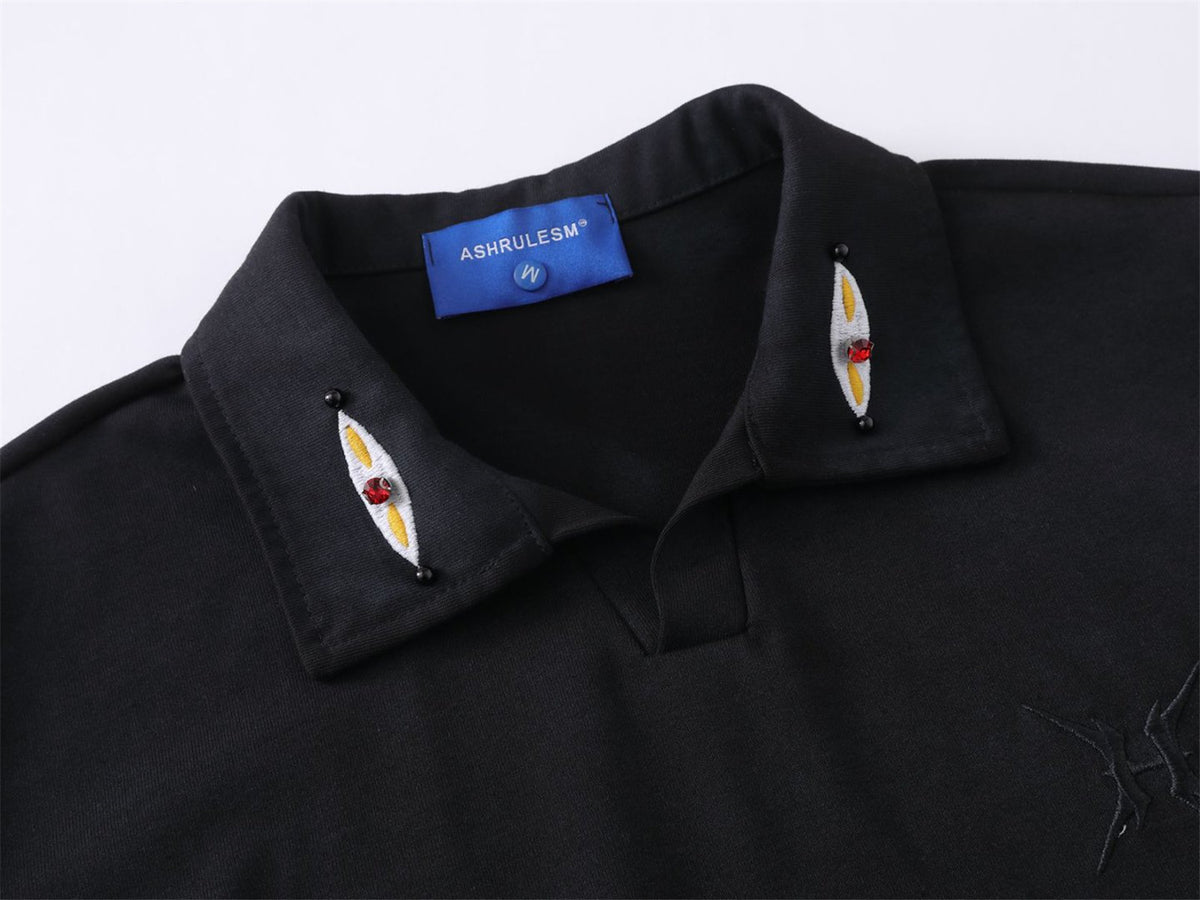 Gradient Sequin Embroidered Polo Shirt WN26802