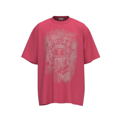 Graffiti Cartoon Print Short Sleeve T-Shirt WN26594