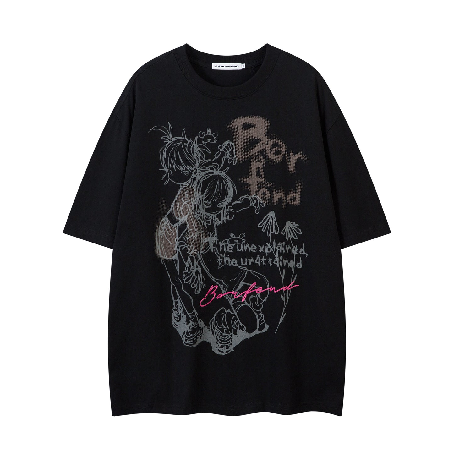 Illustration Graffiti Letter Short Sleeve T-Shirt WN25430