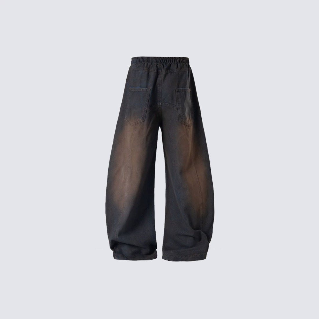 Damage Cargo Pocket Drawstring Wide Leg Denim Jeans WN27995