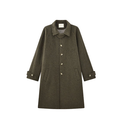 Textured Wool Buttoned Coat WN12098