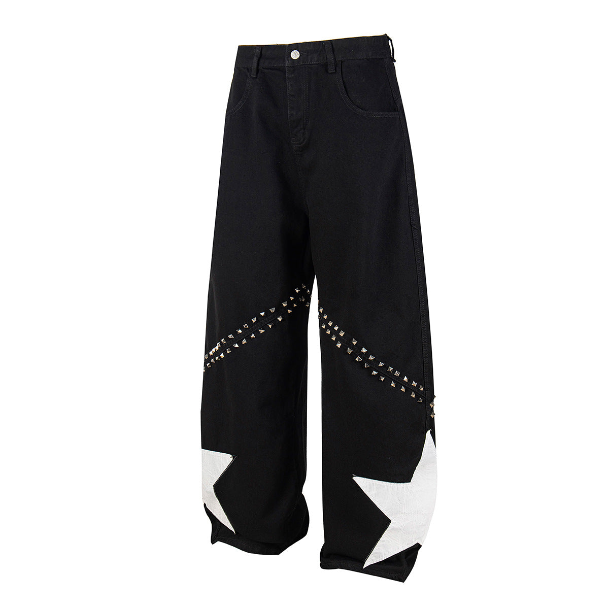Star Studs Wide Leg Denim Jeans WN25509