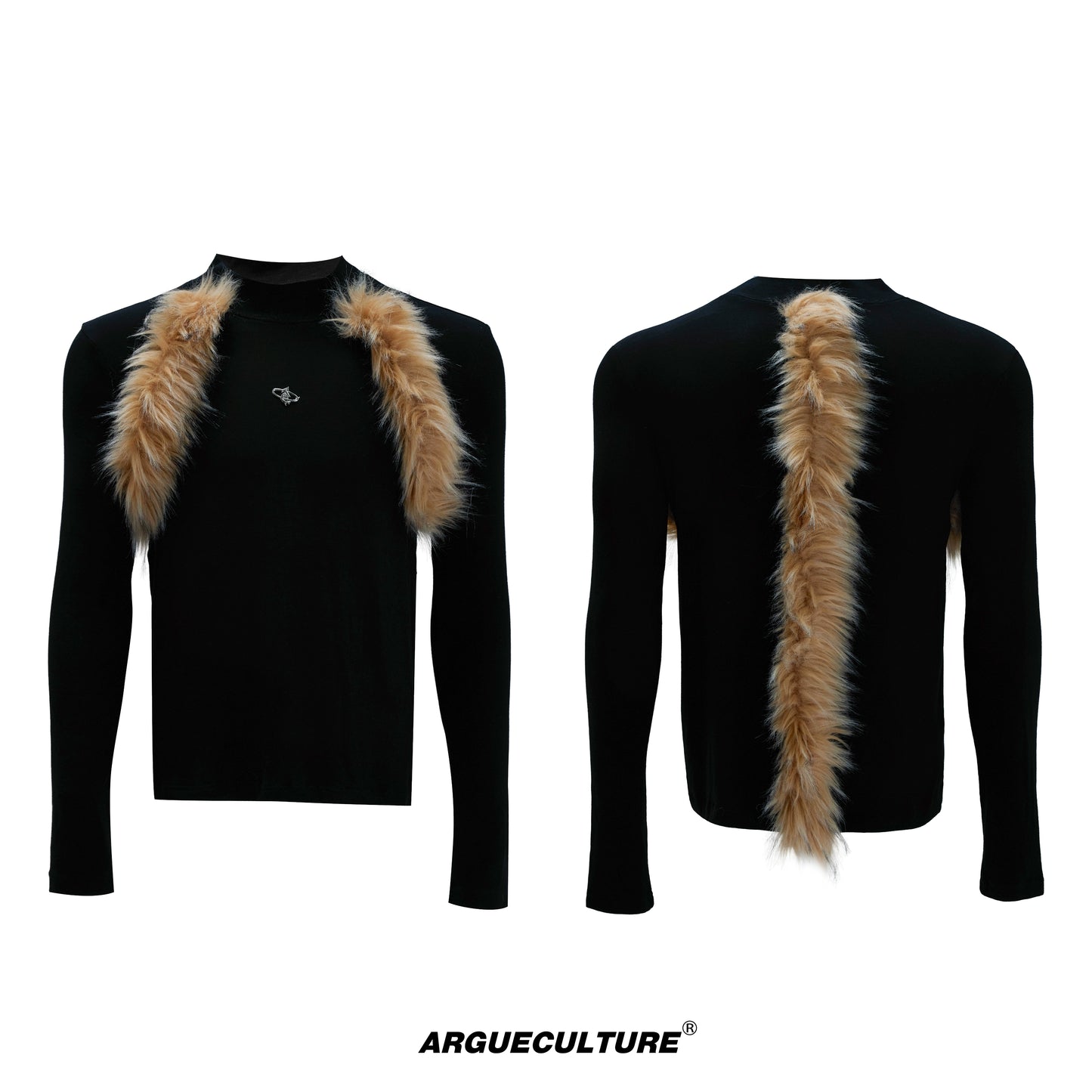 Fake Fur Panel Knit Sweater WN21738