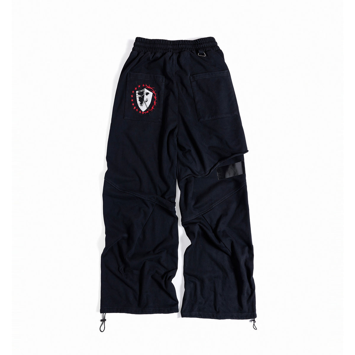 Stud Embroidery Zipper Hoodie & Cargo Wide Leg Pants Setup WN27439