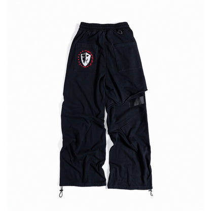 Stud Embroidery Zipper Hoodie & Cargo Wide Leg Pants Setup WN27439