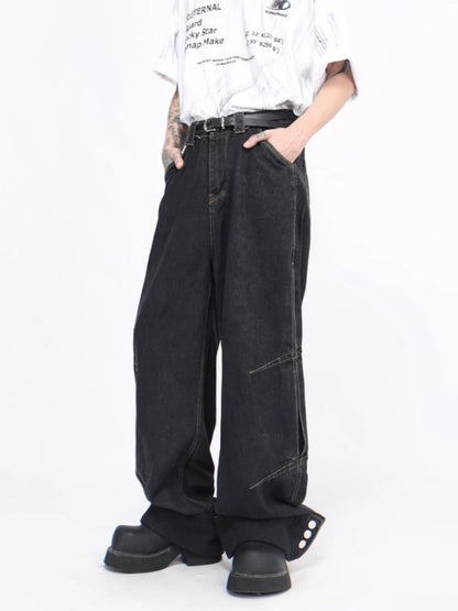 Wide-Leg Straight Denim Jeans WN6953