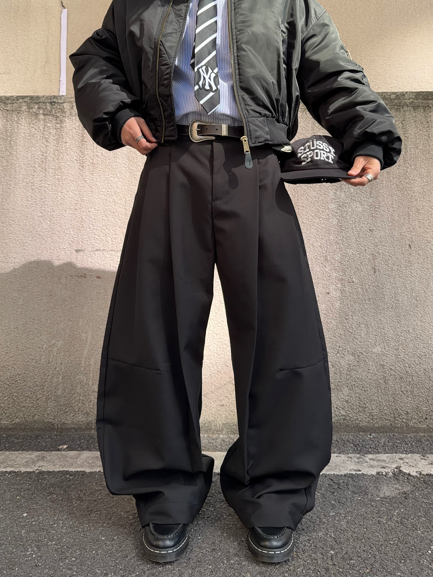 Pleats Drape Wide Leg Trousers WN24394