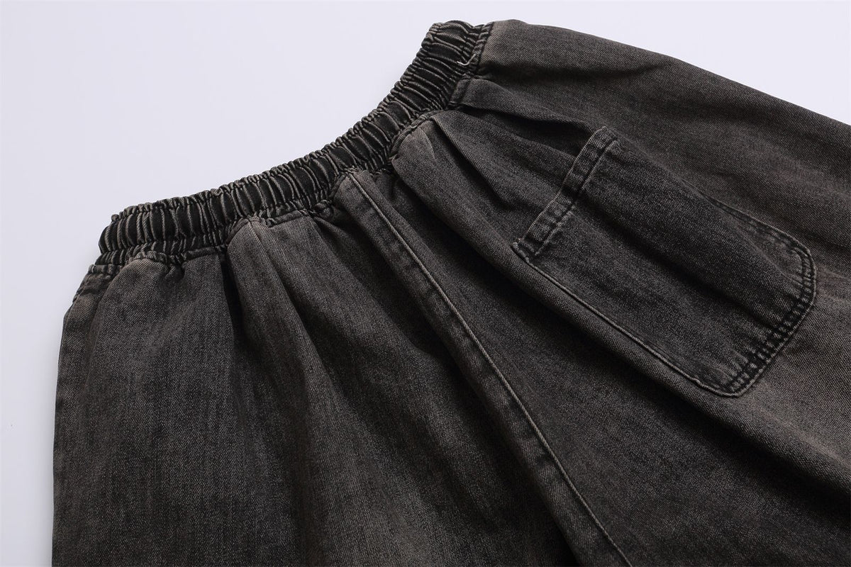 Damage Raw Hem Denim Half Jeans WN26784