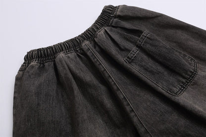 Damage Raw Hem Denim Half Jeans WN26784