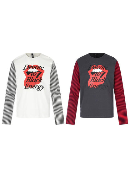 Stripe Graphic Print Long Sleeve T-Shirt WN27798