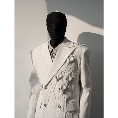 Handmade 3D Flower Tailored Jacket & Trousers Setup WN23646