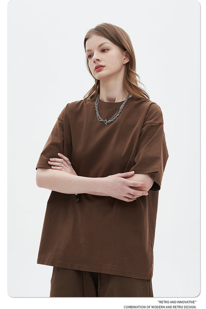 Washed Dyed Oversize Damage Short-sleeve T-shirt & Short Sweatpants Setup WN6630-K