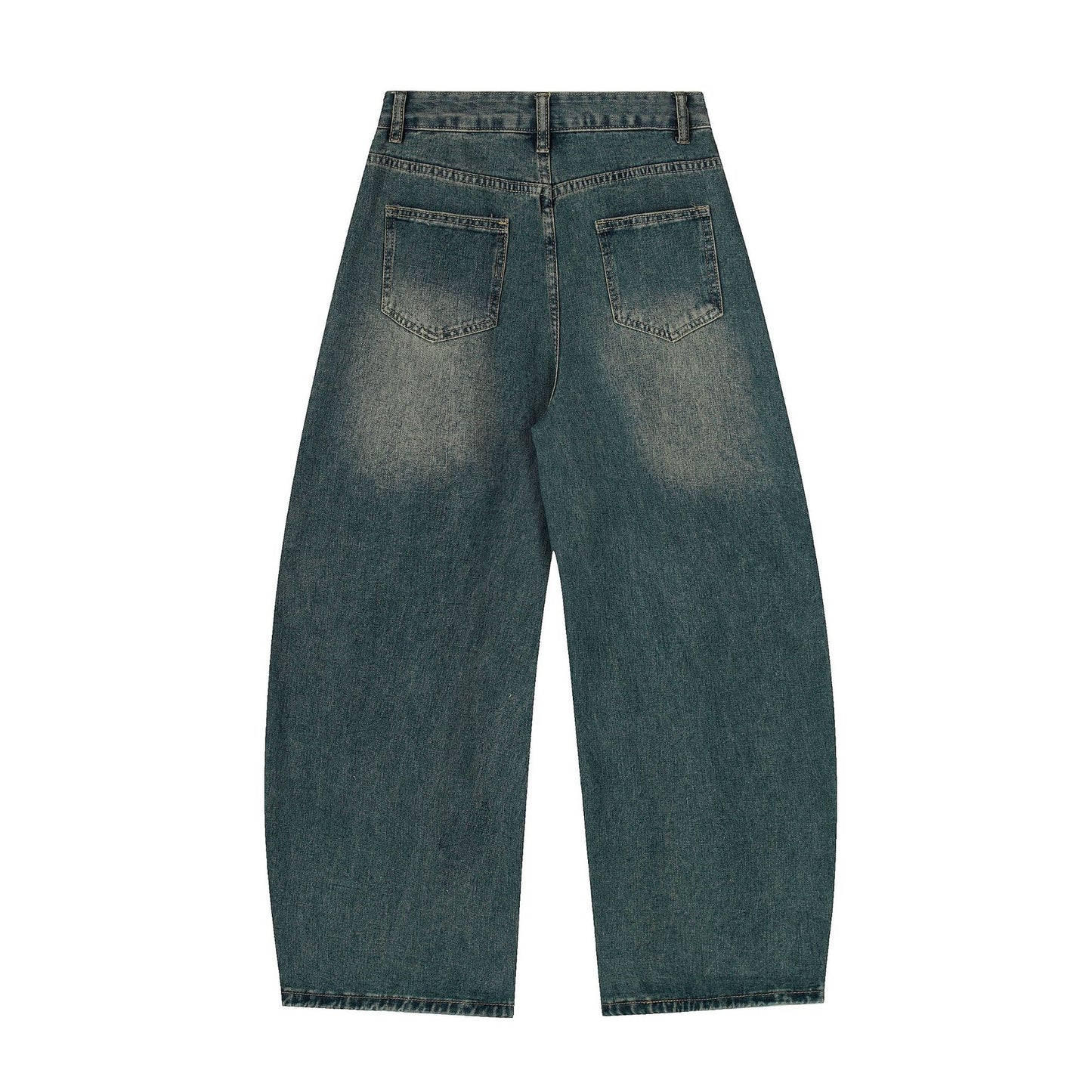 Washed Embroidery Wide Leg Denim Jeans WN25406