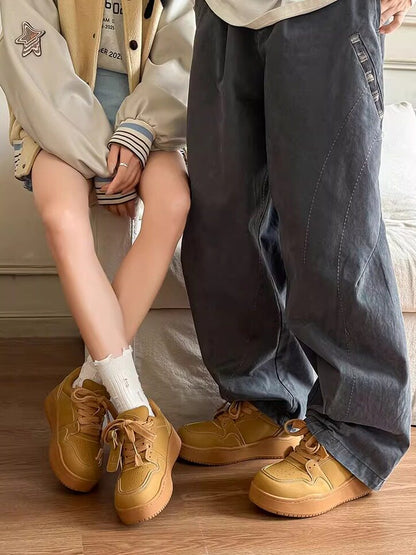 Platform Suede Lace-Up Sneakers WN24553