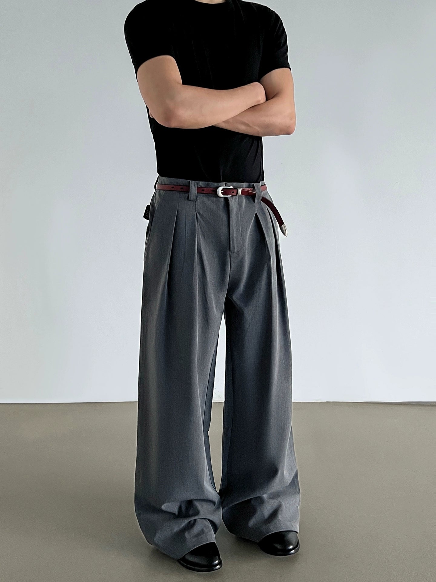 Pleats Wide Leg Trousers WN21437