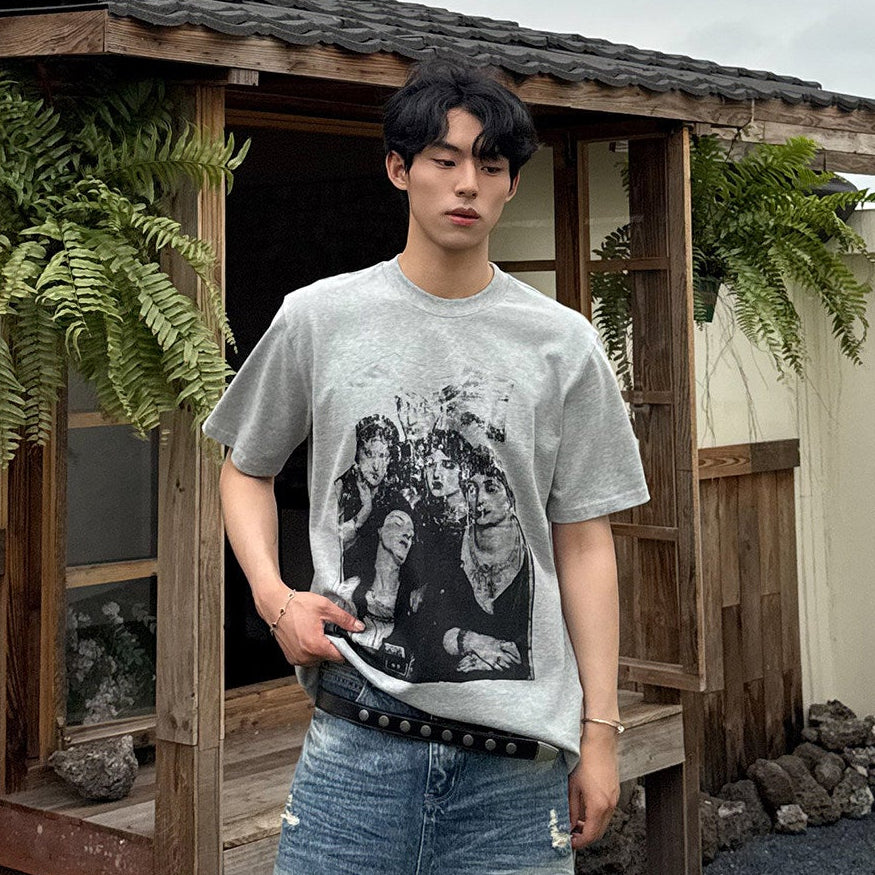 Portrait Print Short Sleeve T-Shirt WN24881