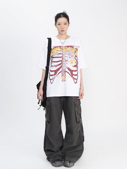Washed Graphic Print Oversize Short Sleeve T-Shirt WN24439
