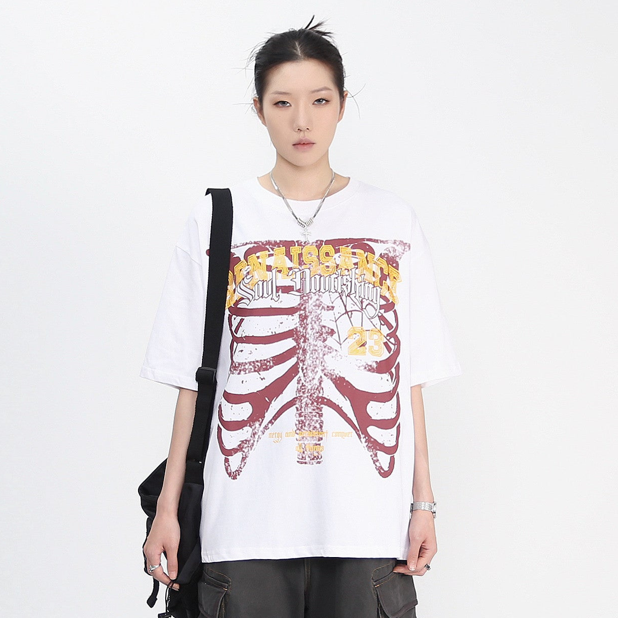 Washed Graphic Print Oversize Short Sleeve T-Shirt WN24439