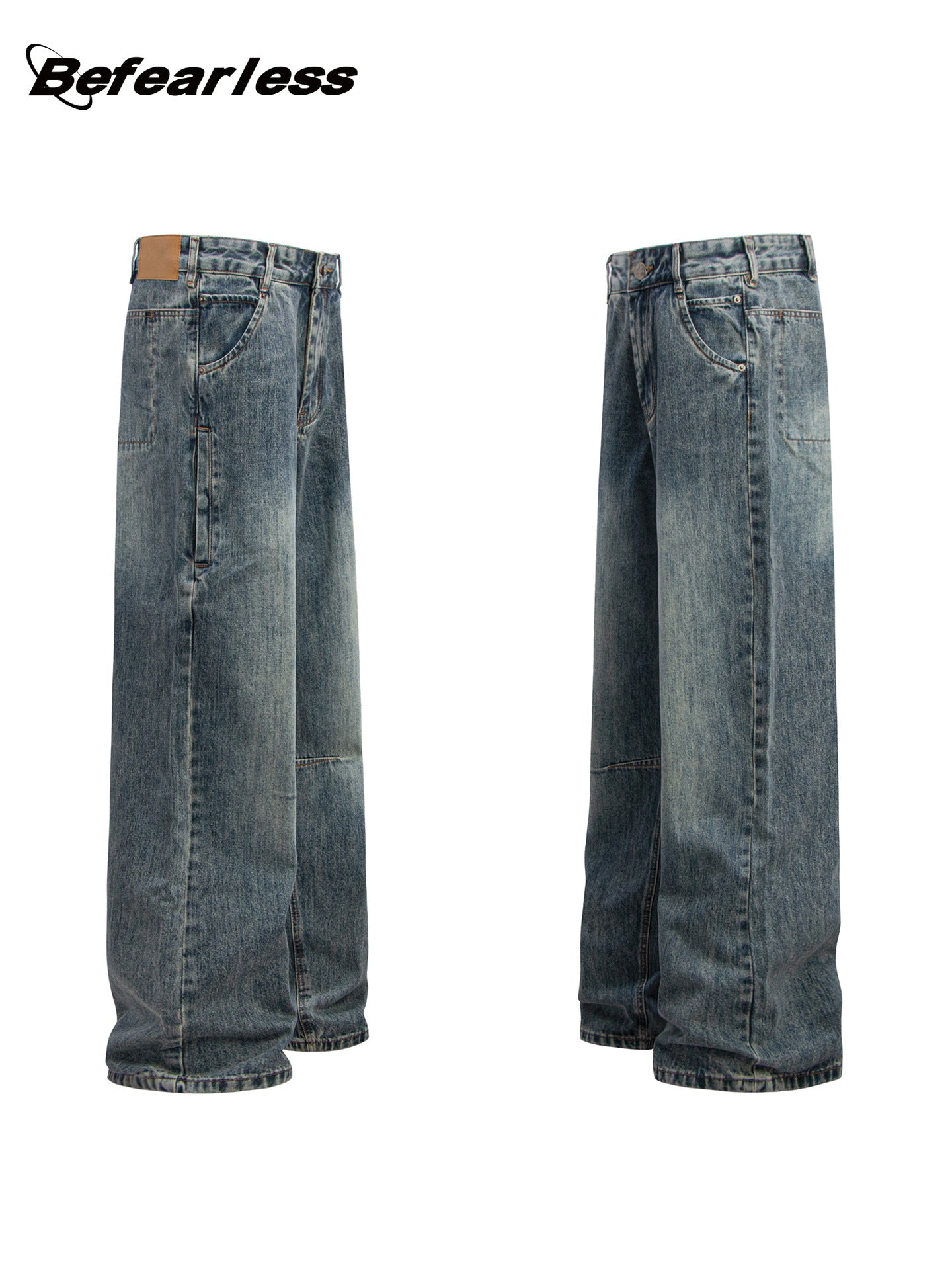 Washed Baggy Straight-Leg Jeans WN26397