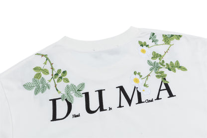 Floral Letter Embroidery Oversize Short Sleeve T-Shirt WN26880