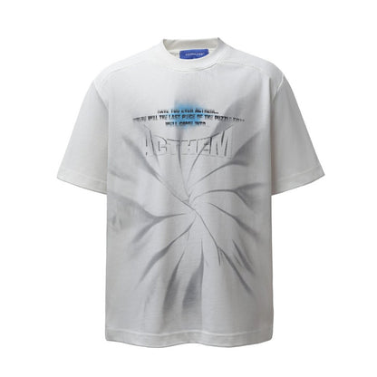 Spiral Letter Short Sleeve T-Shirt WN26779