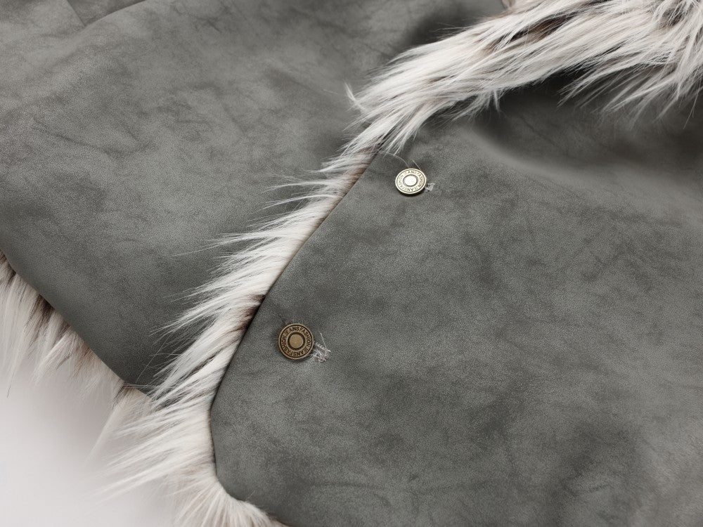 Fake Fur Collar V-Neck Short Puffer Jacket WN27869