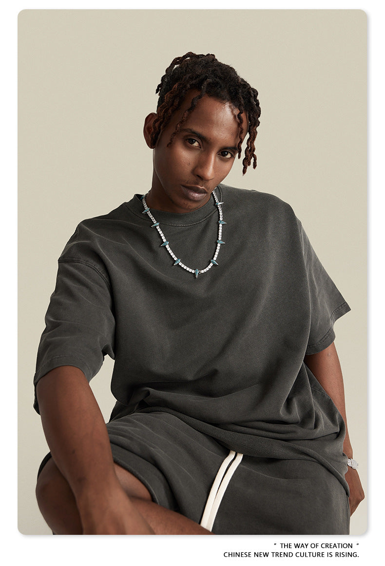 Water Washed Heavyweight Oversize Short Sleeve T-Shirt WN6077