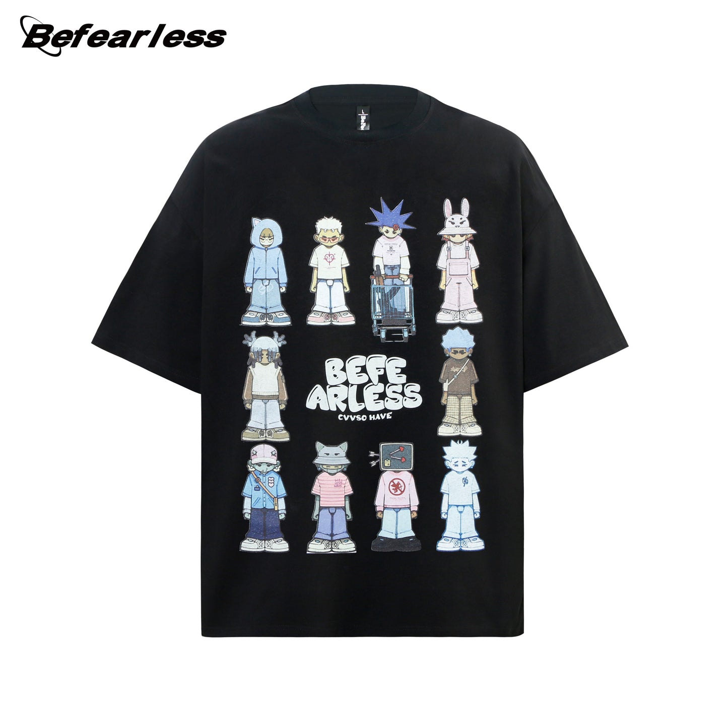 Character Graphic Letter Print Short Sleeve T-Shirt WN26200