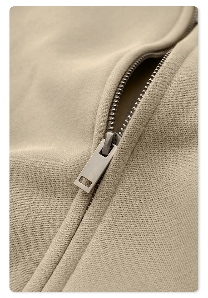 Fleece Lining Oversize Washed Zipper Hoodie WN9943
