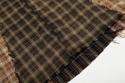 Plaid Washed Damage Long Sleeve Shirt WN25603